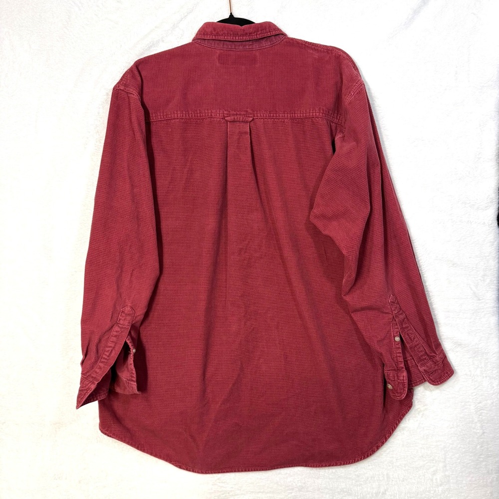 VTG Knights Of Round Table M Corduroy Shirt‎ Maroon Preppy Classic Buttoned Logo - Picture 5 of 9